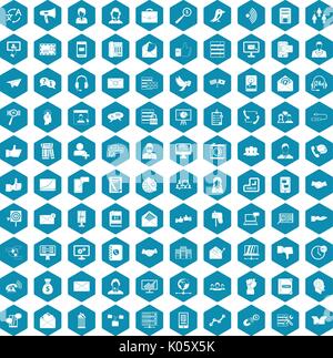 100 interaction icons sapphirine violet Stock Vector