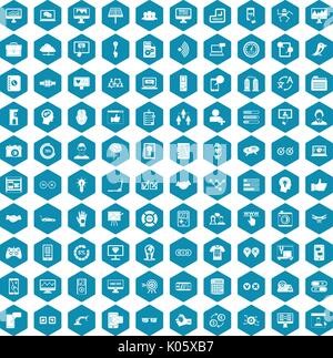 100 interface icons sapphirine violet Stock Vector