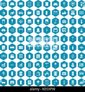 100 interior icons sapphirine violet Stock Vector