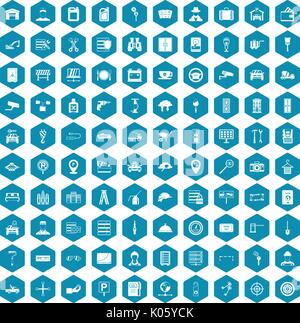 100 keys icons sapphirine violet Stock Vector