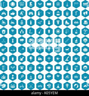 100 kids activity icons sapphirine violet Stock Vector