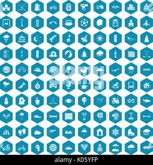 100 kids games icons sapphirine violet Stock Vector