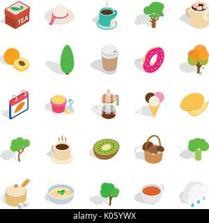 Property icons set, isometric style Stock Vector