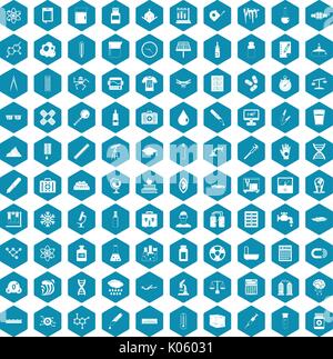 100 laboratory icons sapphirine violet Stock Vector