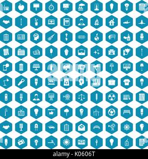 100 lamp icons sapphirine violet Stock Vector