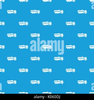 Fuel tanker truck pattern seamless blue Stock Vector