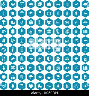 100 landscape icons sapphirine violet Stock Vector