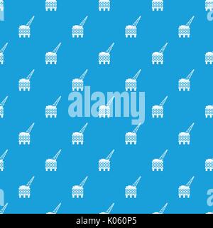 Oil platform pattern seamless blue Stock Vector