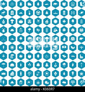100 leaf icons sapphirine violet Stock Vector
