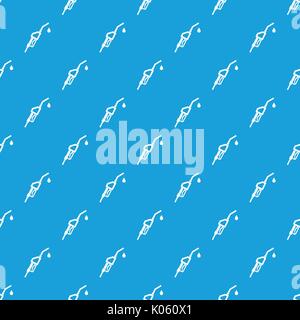 Gasoline pump nozzle pattern seamless blue Stock Vector