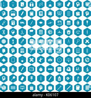 100 learning icons sapphirine violet Stock Vector
