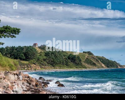 Sletterhage beach in Denmark with Tyskertaarnet Stock Photo