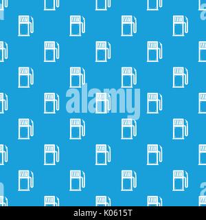 Gasoline pump pattern seamless blue Stock Vector