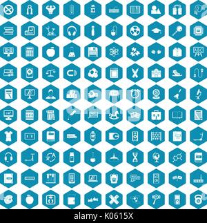 100 learning kids icons sapphirine violet Stock Vector