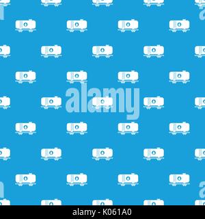 Oil railway tank pattern seamless blue Stock Vector