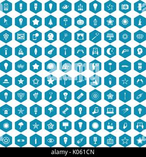 100 light icons sapphirine violet Stock Vector