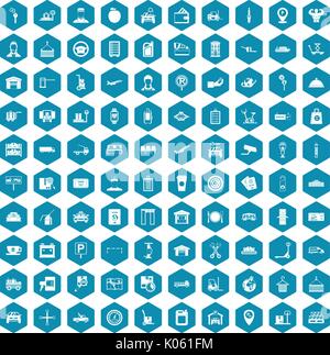 100 loader icons sapphirine violet Stock Vector