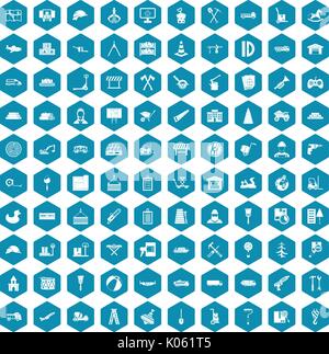 100 lorry icons sapphirine violet Stock Vector