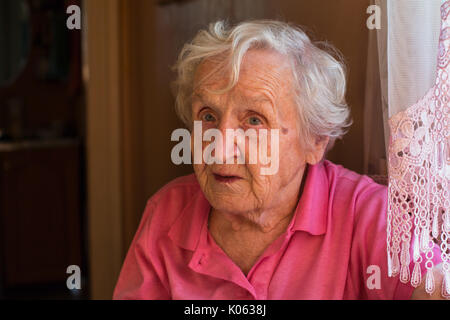 Older woman portrait close-up. Stock Photo