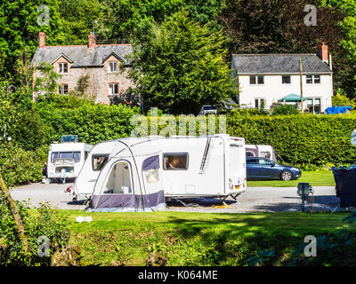 A small caravan site in Exmoor, Somerset. Stock Photo