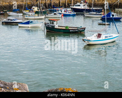 Boats moored in the harbour at Minehead in Somerset. Stock Photo