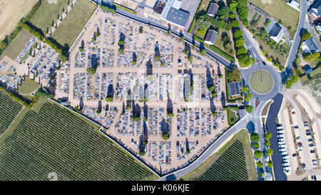 Aerial photography of Chinon graveyard in Indre et Loire, France Stock Photo