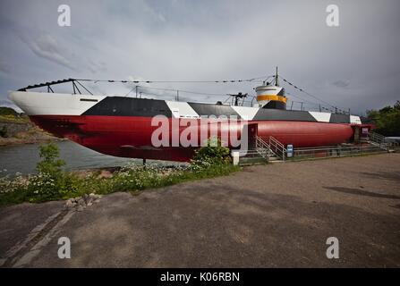 Outside Submarine Vesikko, Suomenlinna, Helsinki, Finland Stock Photo