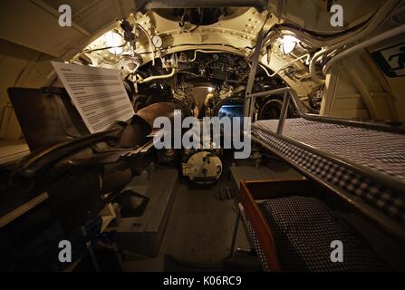 Inside Submarine Vesikko, Suomenlinna, Helsinki, Finland Stock Photo