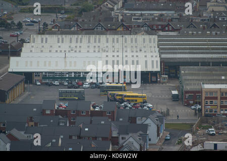 Blackpool, Transport services, Bus depot on Rigby road. credit: LEE RAMSDEN / ALAMY Stock Photo