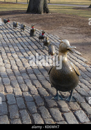 Make Way Ducklings in Boston Public Garden Stock Photo