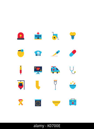 Set of various icons related to medical treatment Stock Photo