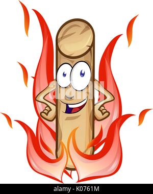 pellet cartoon with flame isolated on white background Stock Vector
