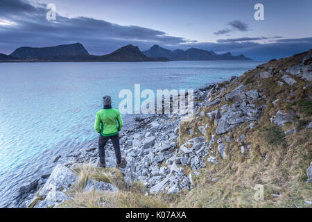 Haukland beach, Lofoten Islands, Norway Stock Photo