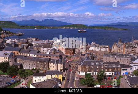 Summer view overlooking the picturesque town of Oban, Argyll Stock Photo