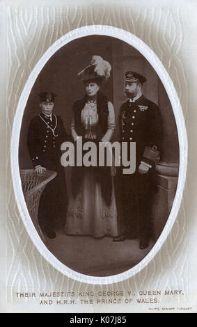 King George V, Queen Mary and the Prince of Wales Stock Photo