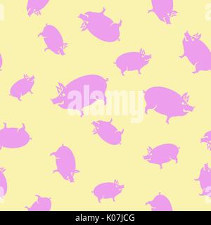 Pink Pig Seamless Pattern Stock Vector