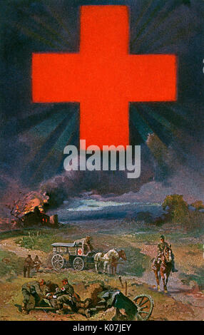 WW1 - German Red Cross postcard Stock Photo