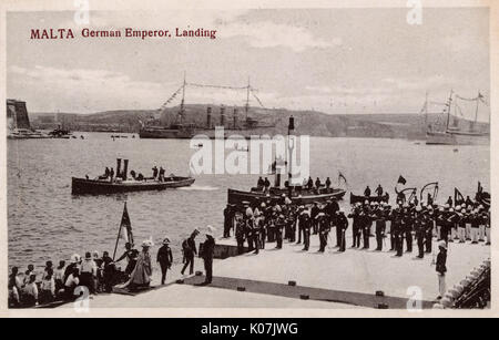 German Emperor Kaiser Wilhelm II landing in Malta