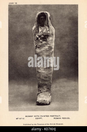 Egyptian Mummy in British Museum, London - Young adult man Stock Photo