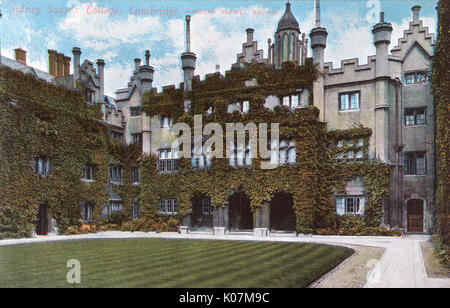 The ivy-clad walls of Sidney Sussex College, Cambridge Stock Photo