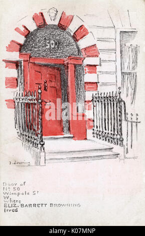 Door of 50 Wimpole Street, London Stock Photo