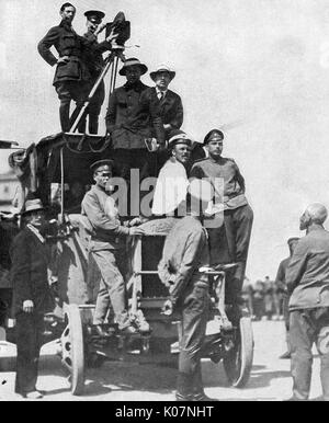 Captain Thompson's camera truck, Petrograd, Russia Stock Photo