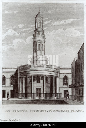 St Mary's Church, Wyndham Place, London Stock Photo