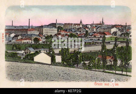 Greetings postcard from Iglau (Jihlava), Czech Republic Stock Photo