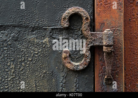 Rusty hinge on old door, Tórshavn, Streymoy island, Faroe Islands, Denmark Stock Photo