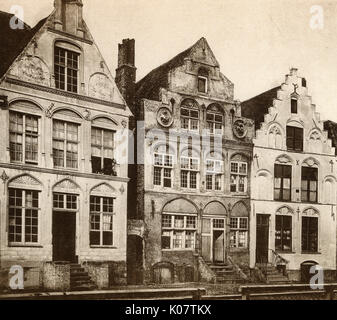 Row of Guild Houses, Ypres, Belgium Stock Photo