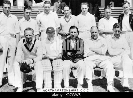 Group photo, Northamptonshire CCC Cricket Team.      Date: circa 1936 Stock Photo