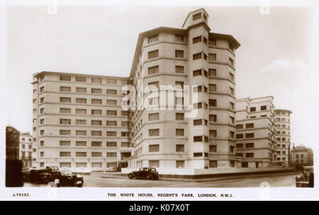 The White House, an art deco apartment block in Albany Street, Regent's Park, London W1. It later became a hotel.      Date: late 1930s