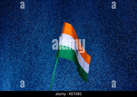 tri colour indian national flag and snowcapped himalaya mountains with blue  sky in the background Stock Photo - Alamy
