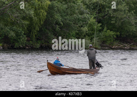 Salmon fishing, Alta, river, Altaelva, Finnmark, Norway Stock Photo